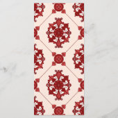 Elegante rode medaillon patroon Slim diner menu (Achterkant)