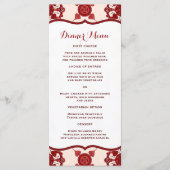 Elegante rode medaillon patroon Slim diner menu (Voorkant)