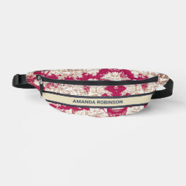 Elegante  rode meertoile de jouy monogram s heuptasje