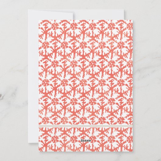 Elegante rode minimale bloemige Ornamenten Feestdagenkaart (Achterkant)