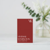 Elegante Rode Minimalistische QR-code Visitekaartje (Staand voorkant)