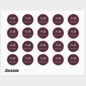 Elegante rode monografie ronde sticker (Vel)