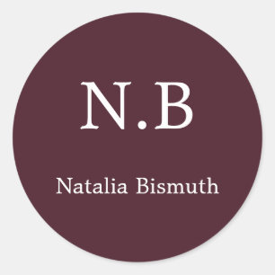 Elegante rode monografie ronde sticker