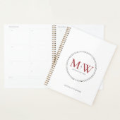 Elegante Rode Monogram Huwelijksplanner Planner (Display)