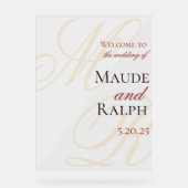 Elegante rode monogram ingang display bruiloft (Voorkant)