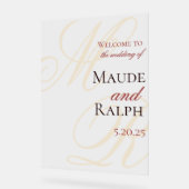 Elegante rode monogram ingang display bruiloft (Hoek)