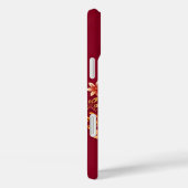 Elegante rode monogramlijst met bloemversiering Case-Mate iPhone case (Achterkant / Rechts)