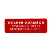 Elegante Rode Naam Terugkeeradresetiketten Etiket (Voorkant)