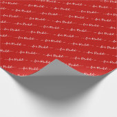Elegante rode naamtag Cursief kerstscript Cadeaupapier (Hoek)