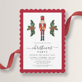 Elegante Rode Notenkraker Kerstfeest Kaart