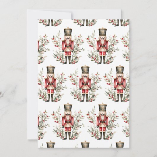 Elegante rode notenkraker kerstfeest kaart (Achterkant)