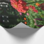 Elegante rode oranje bloementuin cadeaupapier (Hoek)