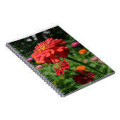 Elegante rode oranje bloementuin notitieboek (Rechterzijde)