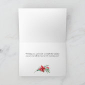 Elegante rode ornament Kerstmis Groet Feestdagen Kaart (Binnen)