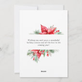 Elegante rode ornament Kerstmis groet Feestdagenkaart (Achterkant)