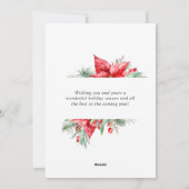 Elegante rode ornament Kerstmis Groet Feestdagenkaart (Achterkant)