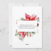 Elegante rode ornament Kerstmis groet Feestdagenkaart (Achterkant)