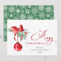 Elegante Rode Ornament Merry Christmas Groet