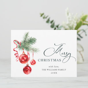 Elegante rode ornament vrolijk kerstfeest groet feestdagenkaart
