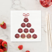 Elegante rode ornamenten kerstboom servet (Insitu)