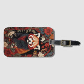 Elegante rode panda William Morris geïnspireerd do Bagagelabel (Voorkant (horizontaal))