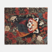 Elegante rode panda William Morris geïnspireerd do Fleece Deken (Voorkant (Horizontaal))