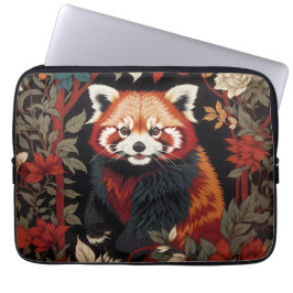 Elegante rode panda William Morris geïnspireerd do Laptop Sleeve