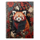 Elegante rode panda William Morris geïnspireerd do Notitieboek (Voorkant)