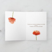 Elegante rode papaver bloemen bruids bruiloft Dank Bedankkaart (Binnen)