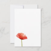 Elegante rode papaver bloemen bruiloft RSVP (Achterkant)