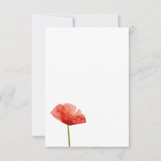 Elegante rode papaver bloemen bruiloft RSVP Kaartje (Achterkant)