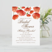 Elegante rode papaver bloemen Vrijgezellenfeest Kaart (Staand voorkant)