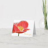 Elegante rode papaver bloemige lente bloemen dank  bedankkaart (Voorkant)