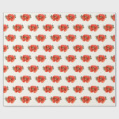 Elegante rode papaver florale waterverf cadeaupapier (Vlak)