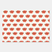 Elegante rode papaver florale waterverf inpakpapier vel (Voorkant)