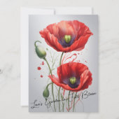 Elegante rode papaver Jubileum Kaart - Tijdloos (Voorkant)