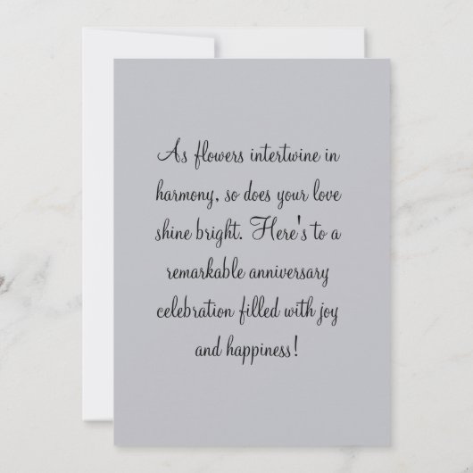 Elegante rode papaver Jubileum Kaart - Tijdloos (Achterkant)