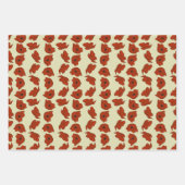 Elegante rode papavers met Schattigee groene blade Inpakpapier Vel (Voorkant 2)