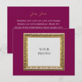 Elegante rode persoonlijke foto Lijst en tekst Briefkaart (Voorkant / Achterkant)