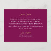 Elegante rode persoonlijke foto Lijst en tekst Briefkaart (Achterkant)