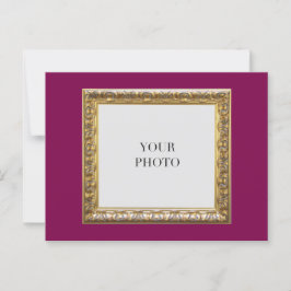 Elegante rode persoonlijke foto Lijst en tekst Briefkaart