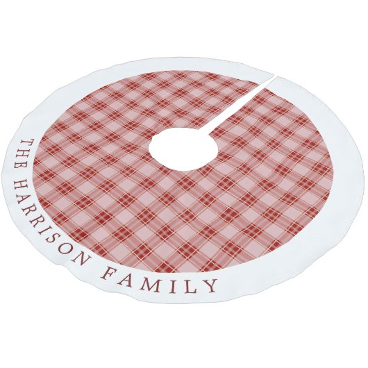 Elegante rode plaid gepersonaliseerd kerstboom rok (Gekanteld)
