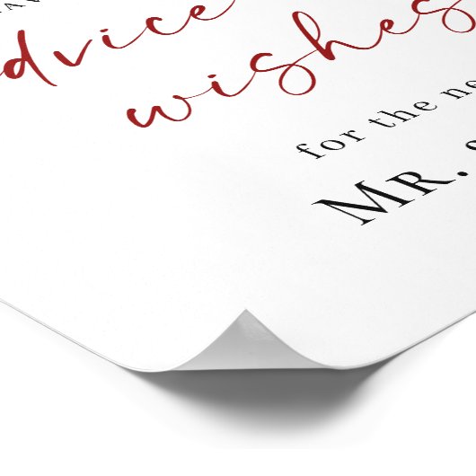 Elegante rode poinsettia Advies & Wensen Trouwen Poster (Hoek)