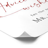 Elegante rode poinsettia Advies & Wensen Trouwen Poster (Hoek)