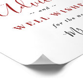 Elegante rode poinsettia Advies & Wensen Trouwen Poster (Hoek)