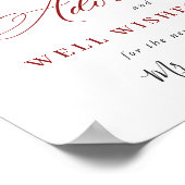 Elegante rode poinsettia Advies & Wensen Trouwen Poster (Hoek)