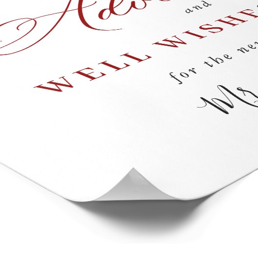 Elegante rode poinsettia Advies & Wensen Trouwen Poster (Hoek)