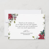 Elegante Rode Poinsettia Grove Den Waterverf Bedan Bedankkaart (Achterkant)