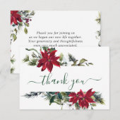 Elegante Rode Poinsettia Grove Den Waterverf Bedan Bedankkaart (Voorkant / Achterkant)