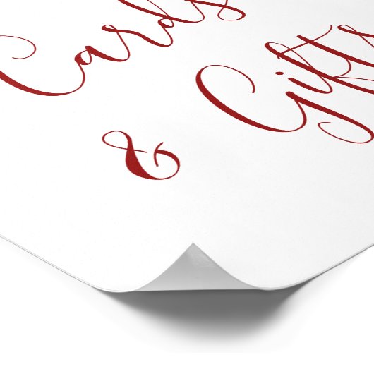 Elegante rode poinsettia Kaarten en geschenken bru Poster (Hoek)